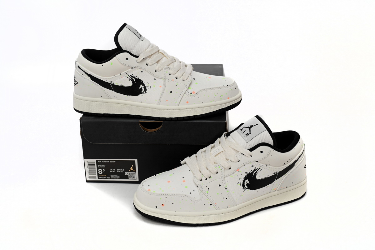 Jordan 1 Low SE Paint Splatter Replica, DH3295-100, Replica Shoes