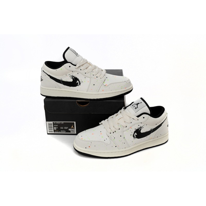 Jordan 1 Low SE Paint Splatter Replica, DH3295-100, Replica Shoes