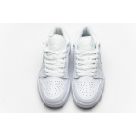 Jordan 1 Low Triple White Tumbled Leather Replica, 553558-130, Replica Shoes