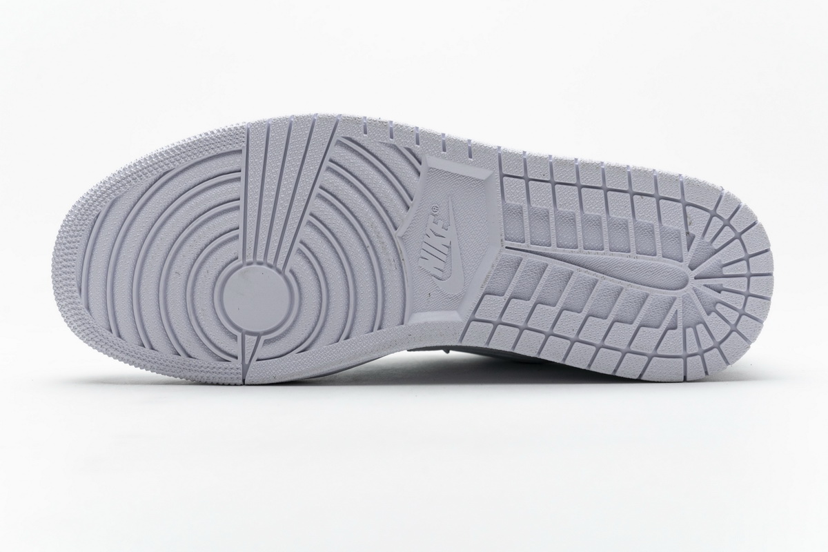 Jordan 1 Low Triple White Tumbled Leather Replica, 553558-130, Replica Shoes