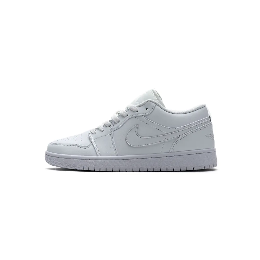 Jordan 1 Low Triple White Tumbled Leather Replica, 553558-130