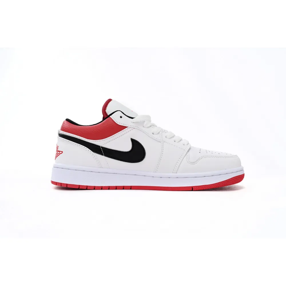 Jordan 1 Low White University Red Black Replica, 553558-118, Replica Shoes