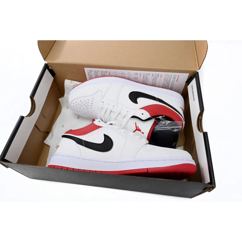 Jordan 1 Low White University Red Black Replica, 553558-118