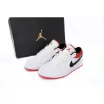 Jordan 1 Low White University Red Black Replica, 553558-118, Replica Shoes