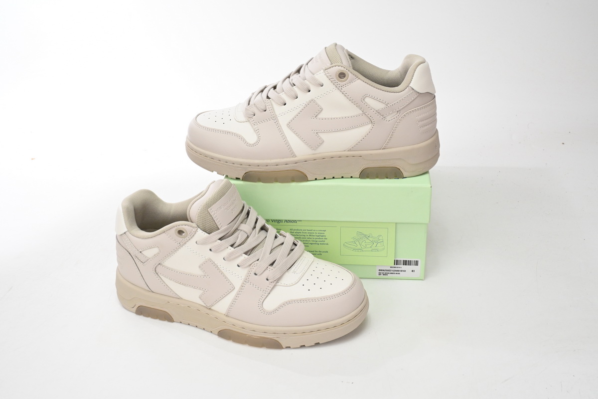 OFF-WHITE Out Of Office OOO Low Tops White Beige Replica, 0VIA25 9S21LEA00 10161