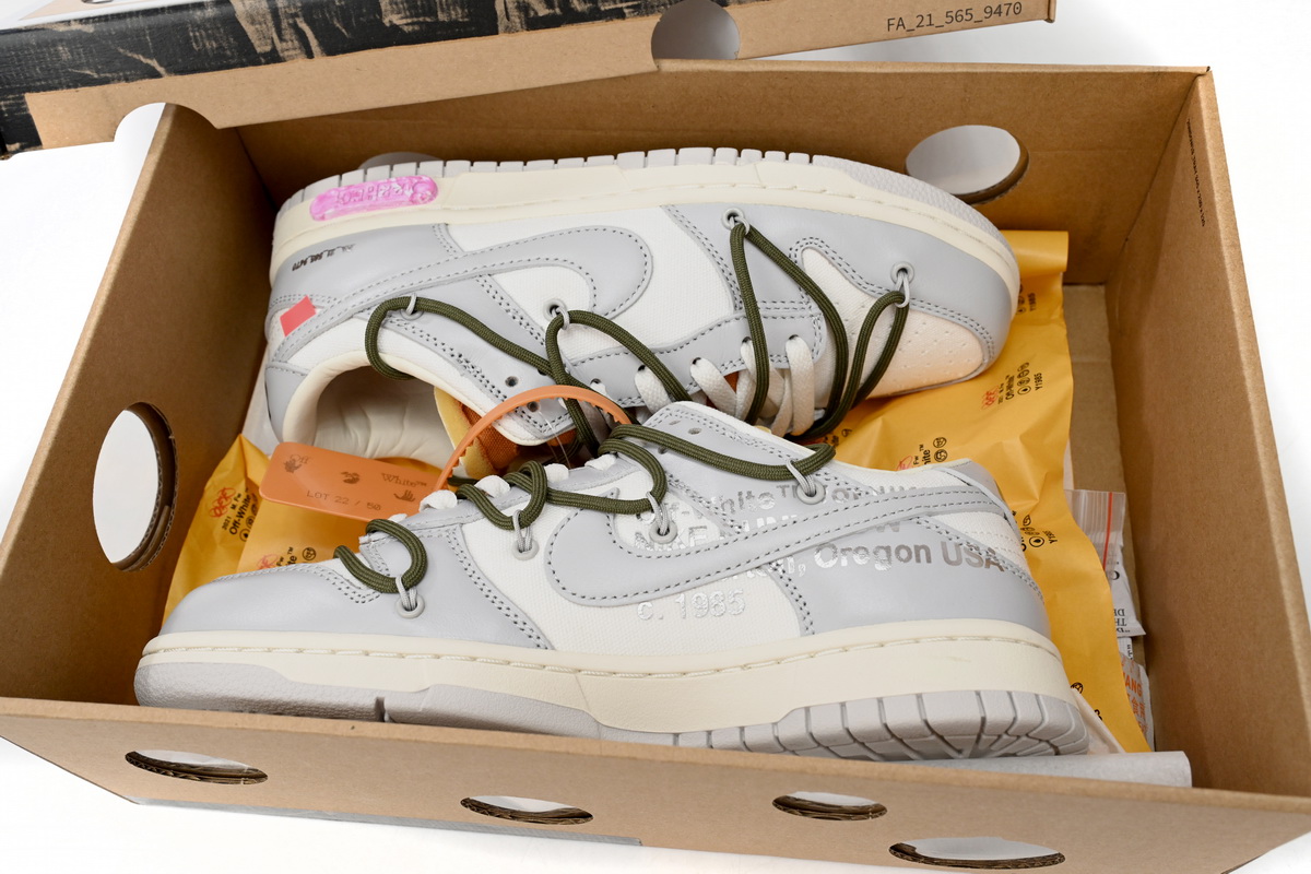 Dunk Low Off-White Lot 22 Replica,DM1602-124