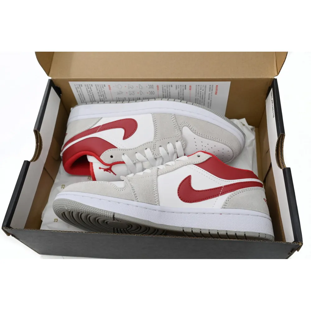 Jordan 1 Low SE Light Smoke Grey Gym Red Replica, DC6991-016, Replica Shoes