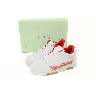 OFF-WHITE Out Of Office "OOO" Low Tops For Walking White White Red Replica, OMIA189 C99LEA00 30125 02