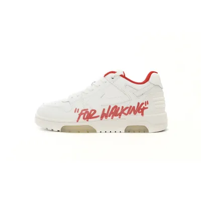 OFF-WHITE Out Of Office "OOO" Low Tops For Walking White White Red Replica, OMIA189 C99LEA00 30125 01
