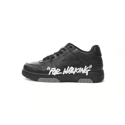 OFF-WHITE Out Of Office OOO "For Walking" Low Tops Black White Replica, OMIA18 9S21LEA00 41001 01