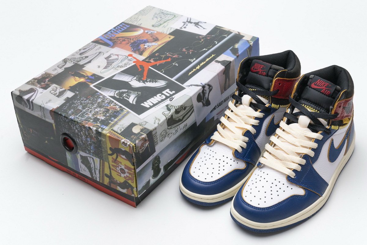 Jordan 1 Retro High Union Los Angeles Blue Toe Replica,BV1300-146, Replica Shoes
