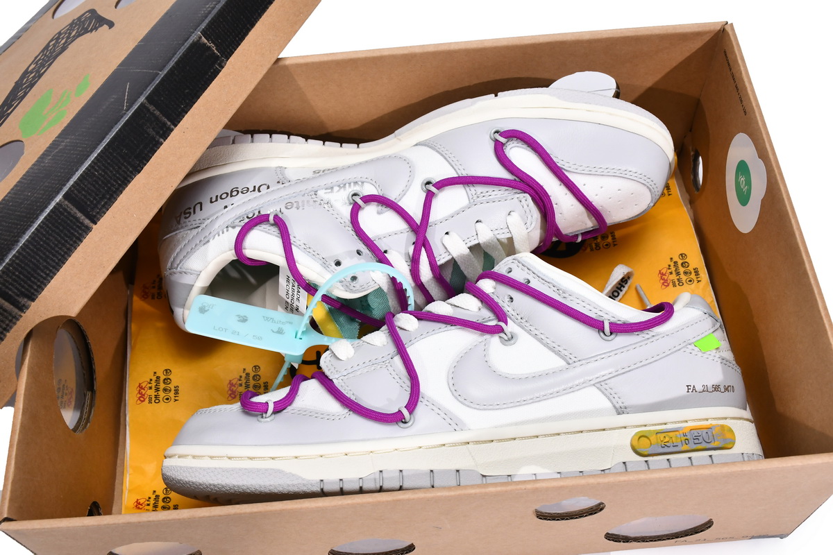 Dunk Low Off-White Lot 21 Replica,DM1602-100