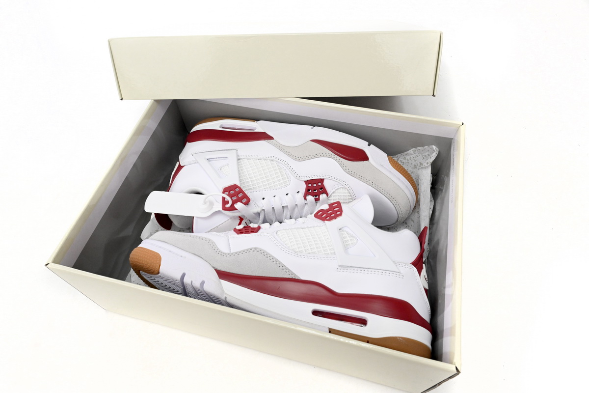 SB x Air Jordan 4 White Red Replica, DR5415-160