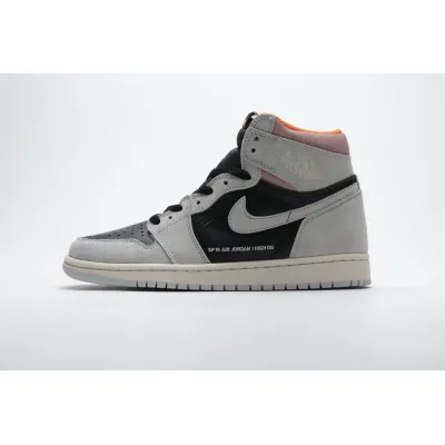 Jordan 1 Retro High Neutral Grey Hyper Crimson Replica, 555088-018, Replica Shoes 01