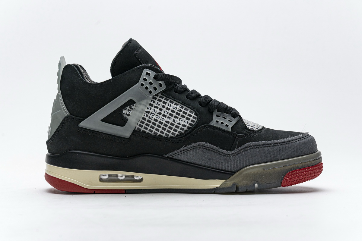 OFF White x Air Jordan 4 Bred Replica, CV9388-001