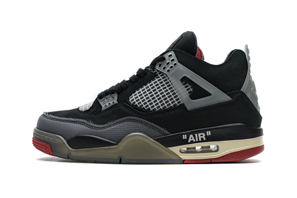 OFF White x Air Jordan 4 Bred Replica, CV9388-001