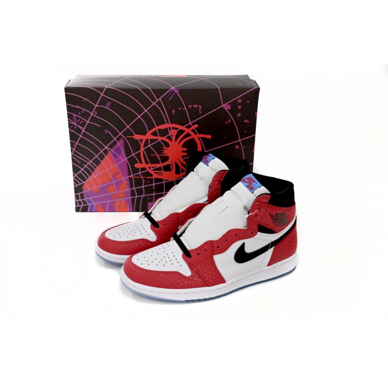 Jordan 1 Retro High Spider-Man Origin Story Replica, 555088-602, Replica Shoes