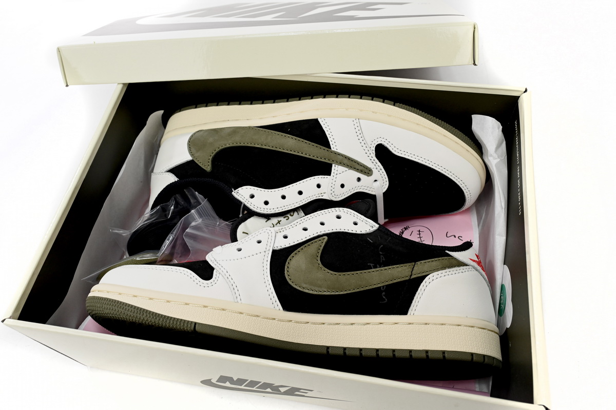 Jordan 1 Retro Low OG SP Travis Scott Olive Replica, DZ4137-106