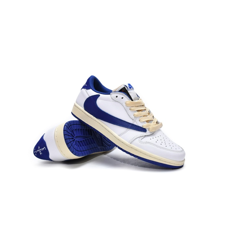 Travis Scott x Air Jordan 1 Low Blue Bottom Barb Replica, DM9868-218, Replica Shoes