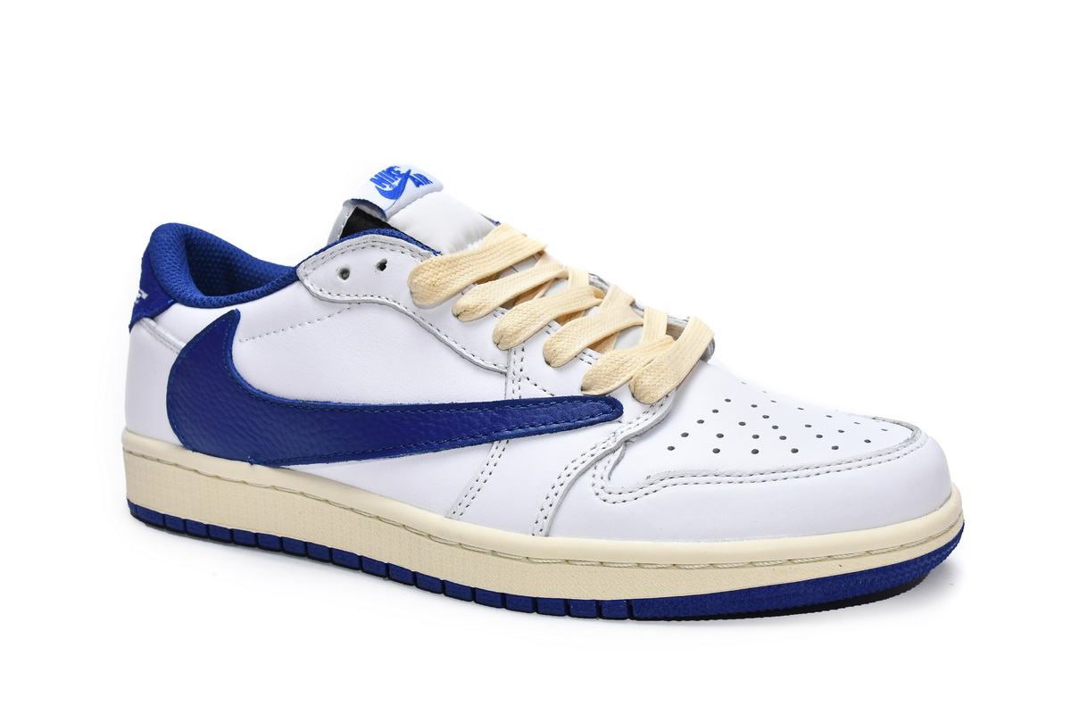 Travis Scott x Air Jordan 1 Low Blue Bottom Barb Replica, DM9868-218, Replica Shoes