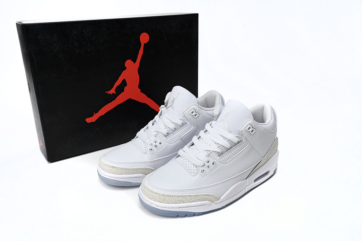 Jordan 3 Retro Pure White Replica, 136064-111