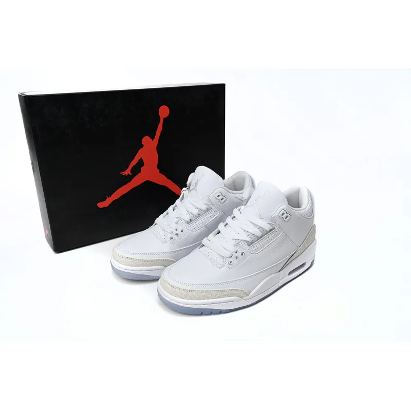 Jordan 3 Retro Pure White Replica, 136064-111