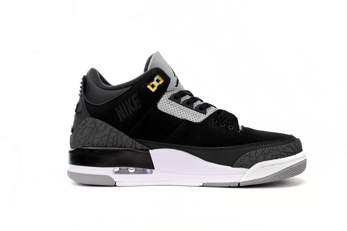 Jordan 3 Retro Tinker Black Cement Gold Replica, CK4348-007