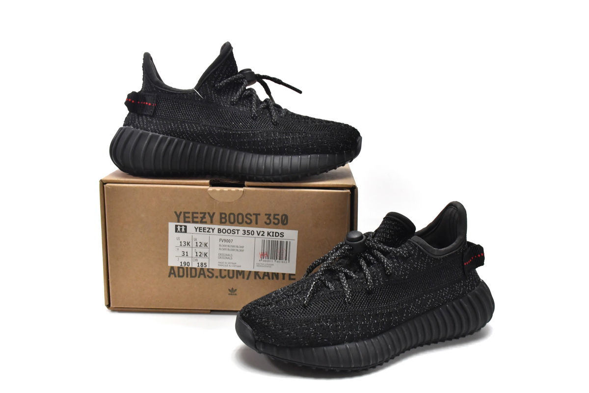 Yeezy Boost 350 V2 Static Black (Reflective) Replica,FU9007