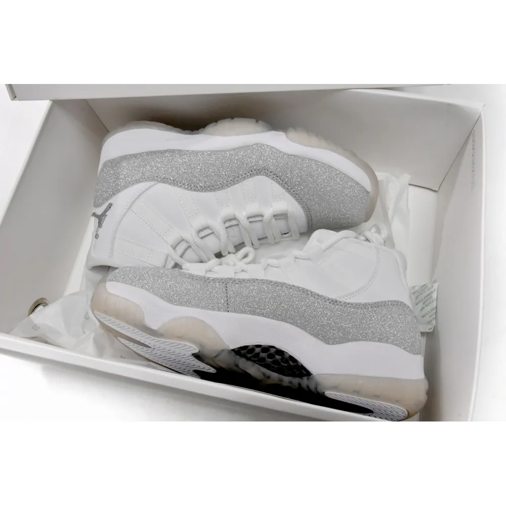 Jordan 11 Retro White Metallic Silver Replica, AR0715-100