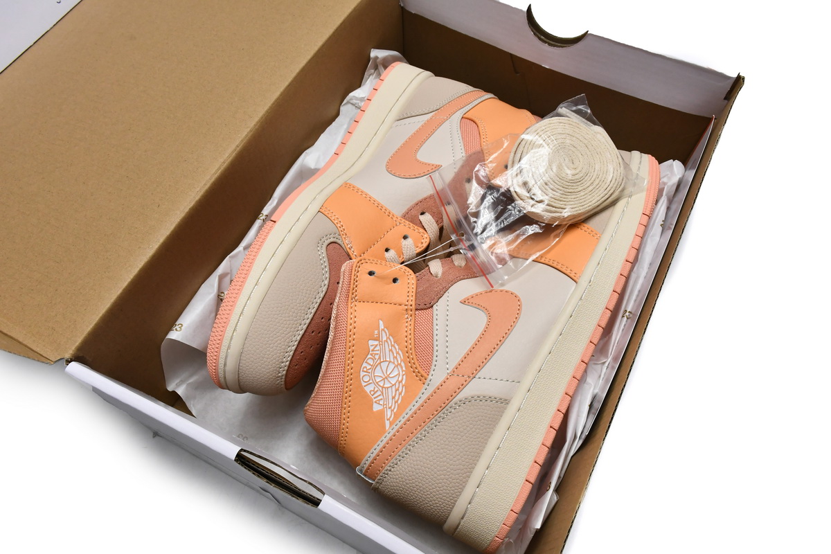 Jordan 1 Mid Apricot Orange Replica, DH4270-800, Replica Shoes