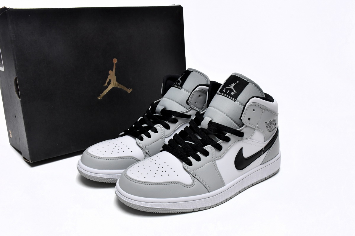 Jordan 1 Mid Light Smoke Grey Replica, 554724-092, Replica Shoes