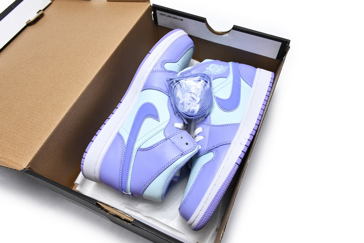 Jordan 1 Mid Purple Aqua Replica, 554724-500, Replica Shoes