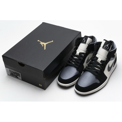 Jordan 1 Mid Satin Grey Toe Replica, 852542-011, Replica Shoes 02