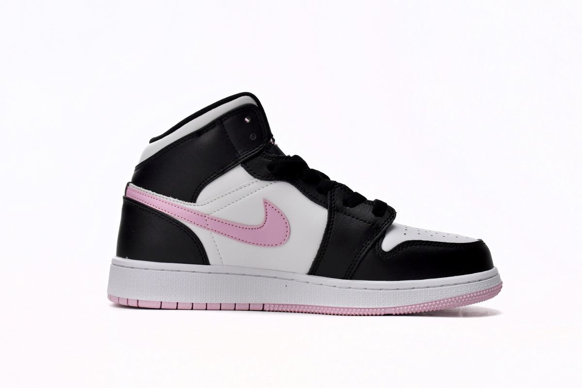 Jordan 1 Mid White Black Light Arctic Pink Replica, 555112-103, Replica Shoes