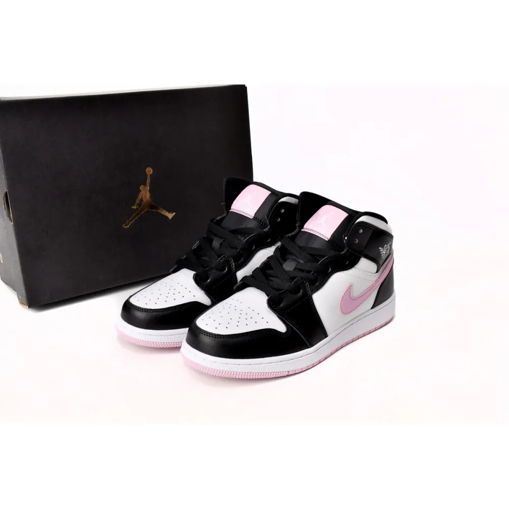 Jordan 1 Mid White Black Light Arctic Pink Replica, 555112-103