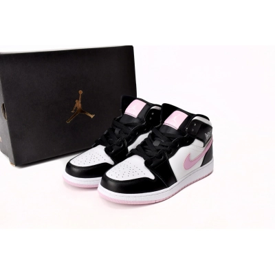 Jordan 1 Mid White Black Light Arctic Pink Replica, 555112-103 02