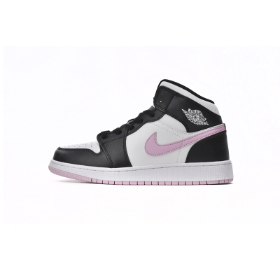 Jordan 1 Mid White Black Light Arctic Pink Replica, 555112-103, Replica Shoes 01
