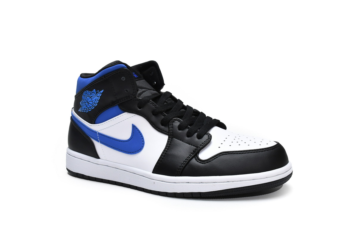 Jordan 1 Mid White Black Racer Blue Replica, 554724-140, Replica Shoes