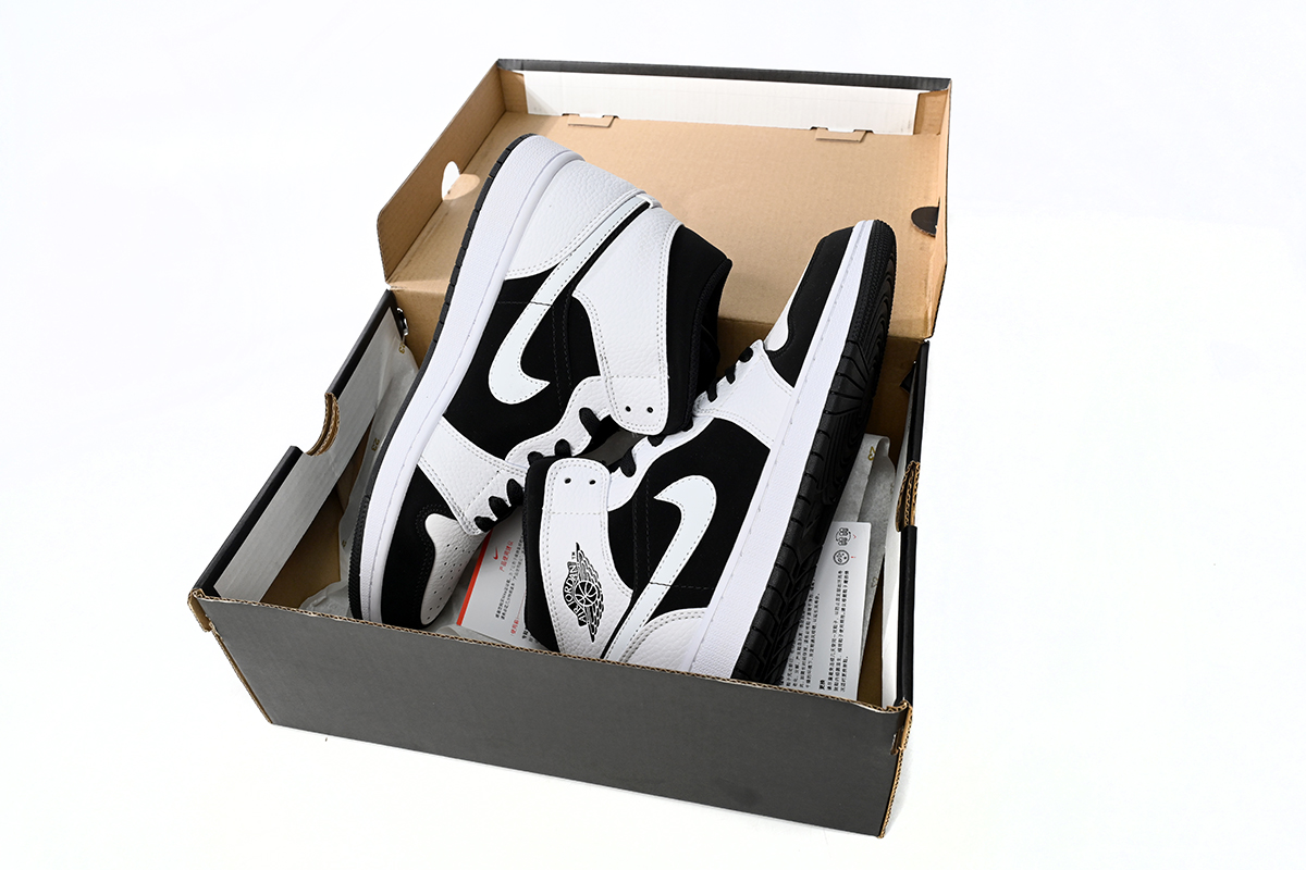 Jordan 1 Mid White Black Replica, 554724-113, Replica Shoes
