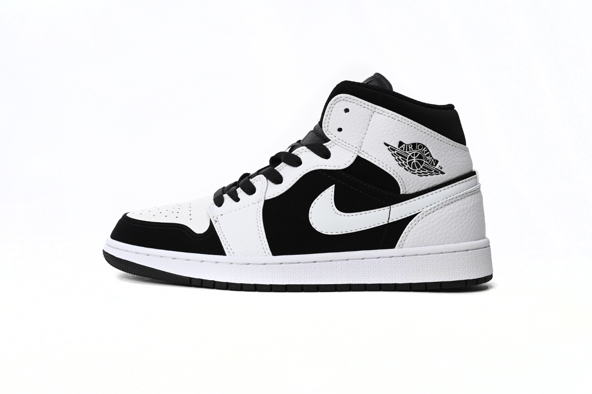Jordan 1 Mid White Black Replica
