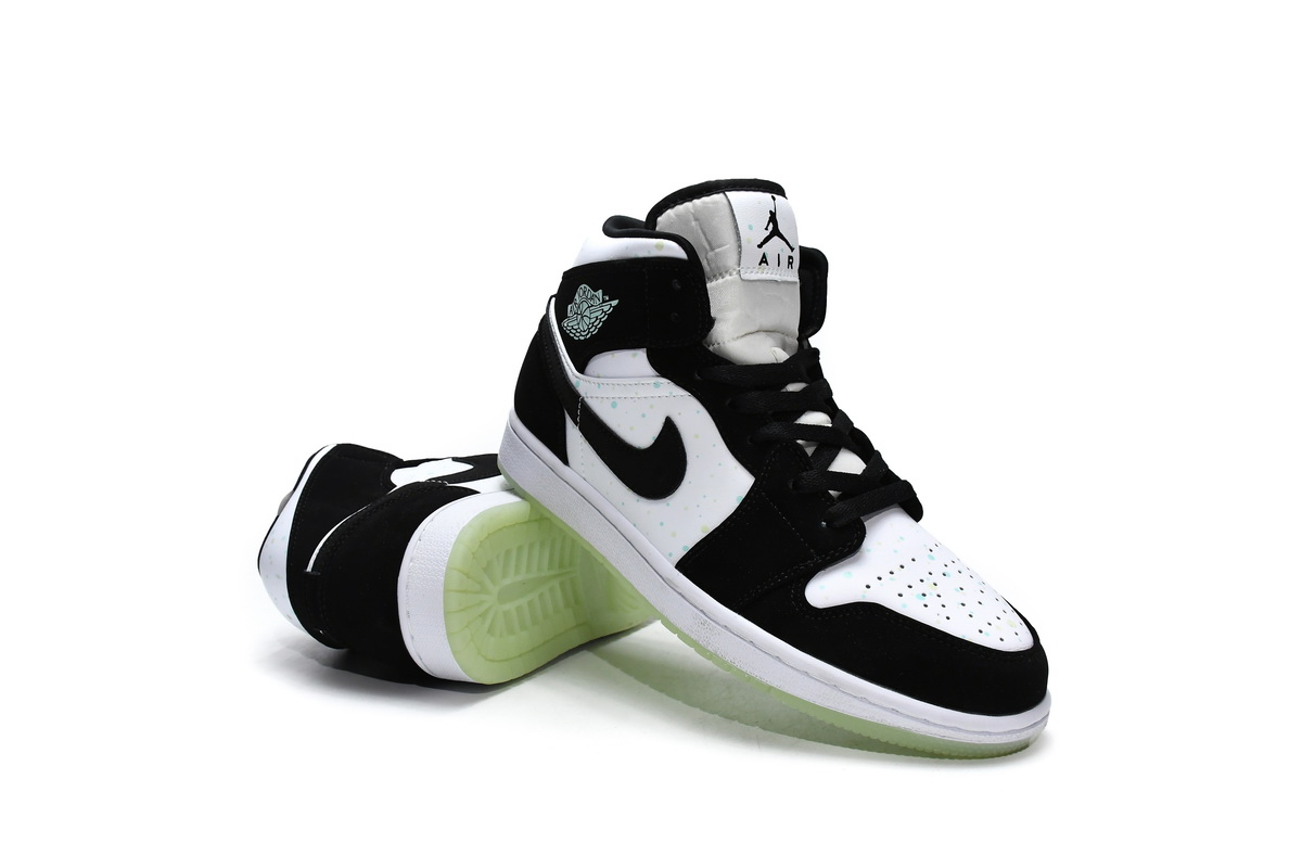 Jordan 1 Mid White Black Teal Tint Replica, BQ6931-103, Replica Shoes