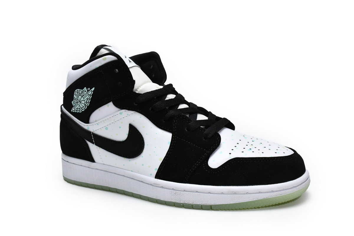 Jordan 1 Mid White Black Teal Tint Replica, BQ6931-103, Replica Shoes