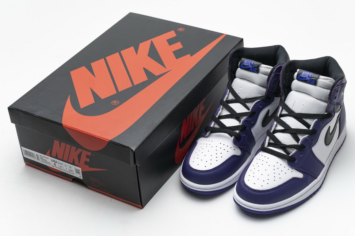 Jordan 1 Retro High Court Purple White Replica,  555088-500, Replica Shoes