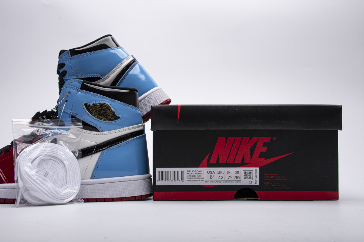 Jordan 1 Retro High Fearless UNC Chicago Replica,  CK5666-100, Replica Shoes