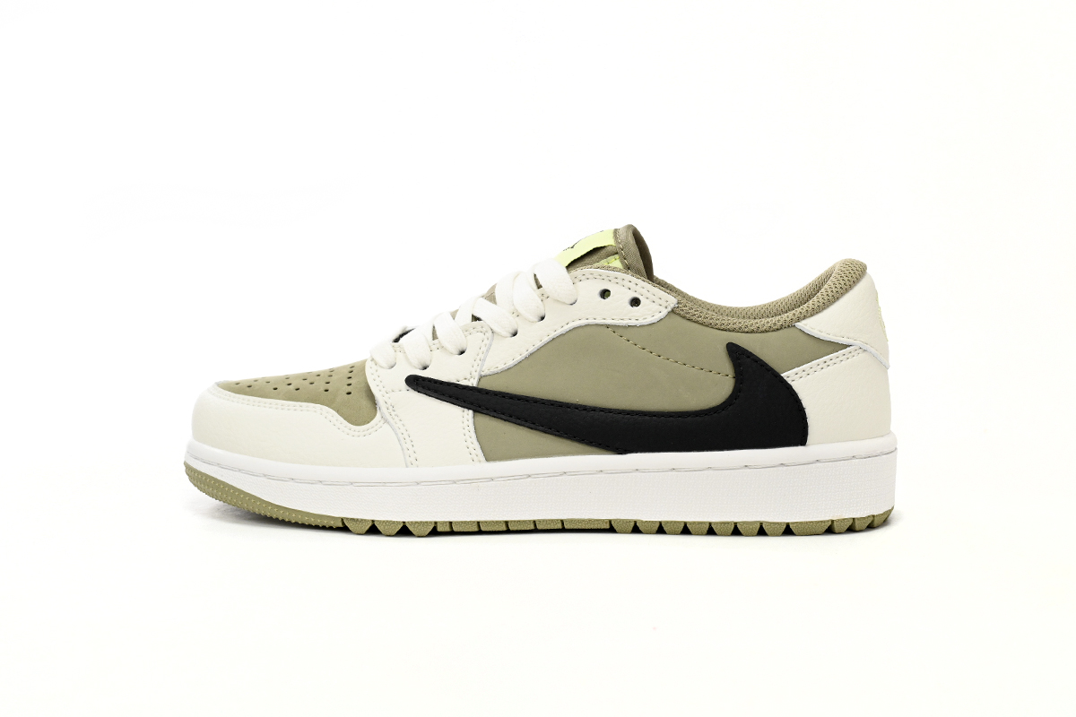 Jordan 1 Retro Low Golf Travis Scott Neutral Olive Replica,  FZ3124-200