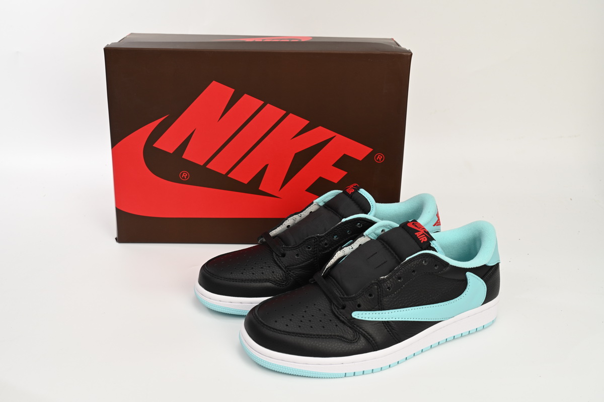 Travis Scott x Air Jordan 1 Low Bang Black Blue Replica,  DM7866-400, Replica Shoes