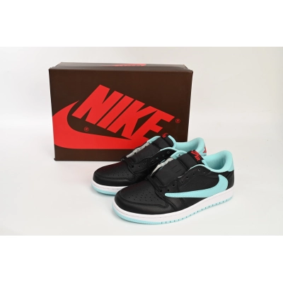 Travis Scott x Air Jordan 1 Low Bang Black Blue Replica,  DM7866-400 02