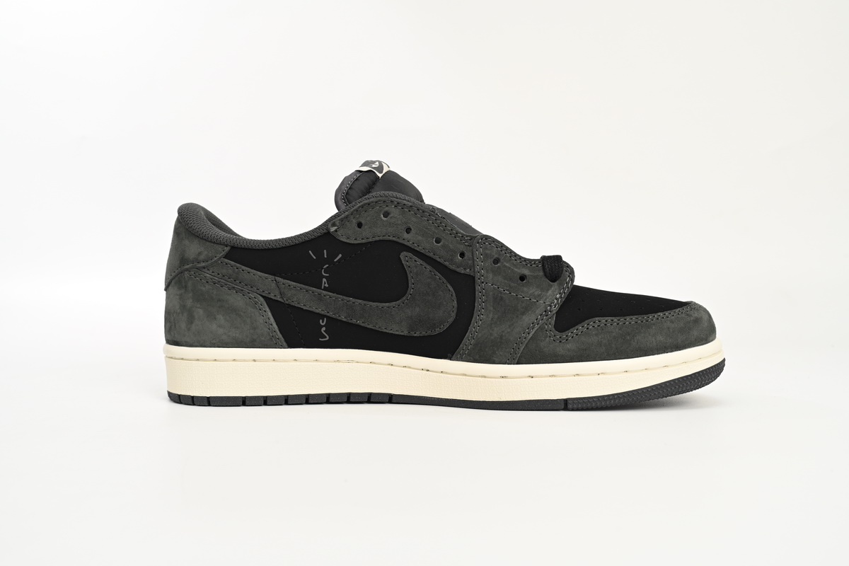 Travis Scott x Air Jordan 1 Low Black Grey Low Help Replica,  DM7866-001