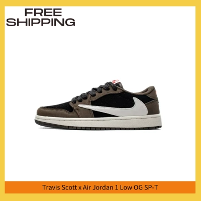 GET Travis Scott x Air Jordan 1 Low Black Grey Low Help Replica,  DM7866-001 01