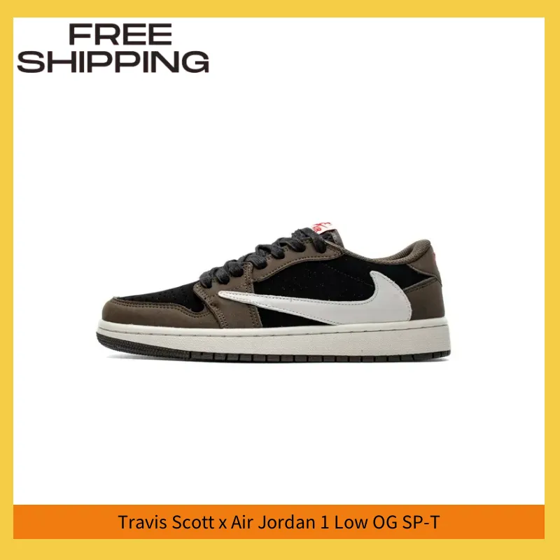 【⚡free shipping⚡】Travis Scott x Air Jordan 1 Low Black Grey Low Help Replica,  DM7866-001